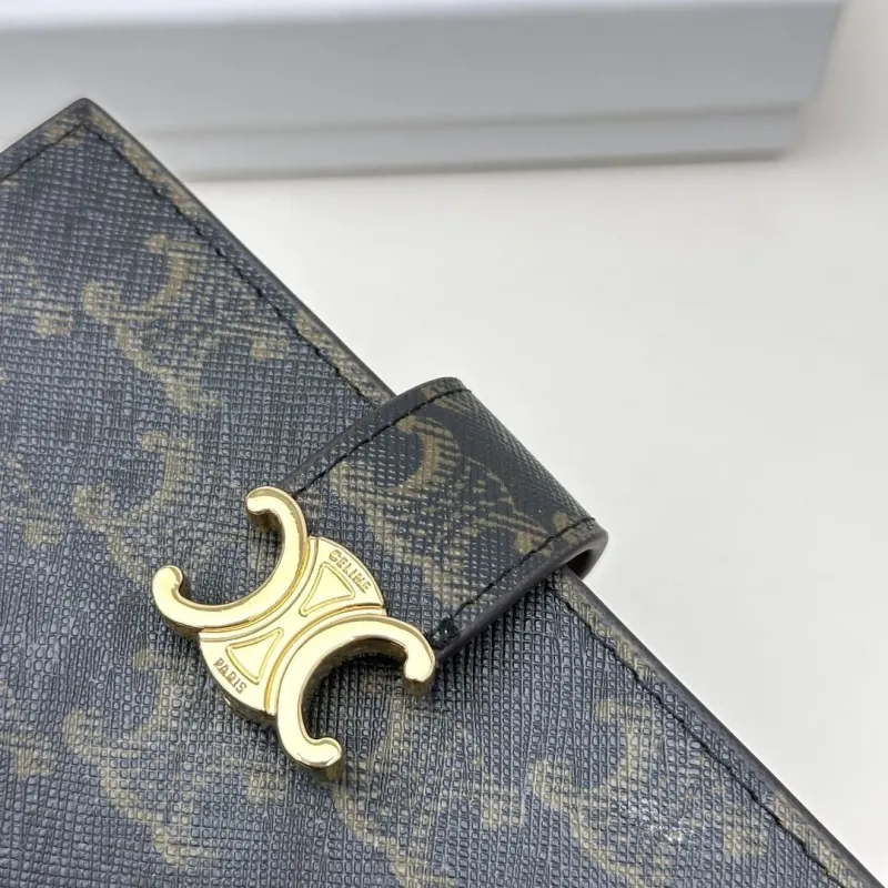 Celine Monogram Compact Wallet Dark Brown - Image 6