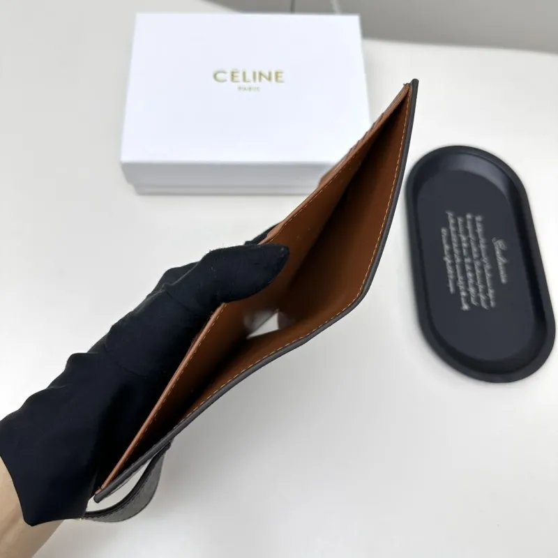 Celine Monogram Compact Wallet Dark Brown - Image 8