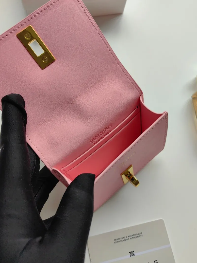 Celine Pink Mini Chain Wallet - Image 6