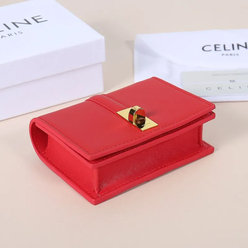 Celine Red Leather Wallet 224 - Image 3