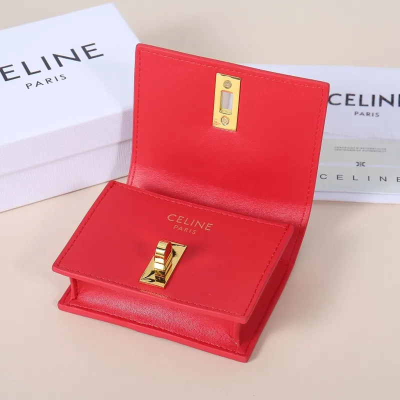Celine Red Leather Wallet 224 - Image 4
