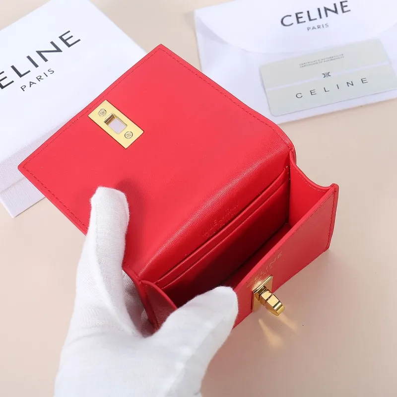 Celine Red Leather Wallet 224 - Image 5