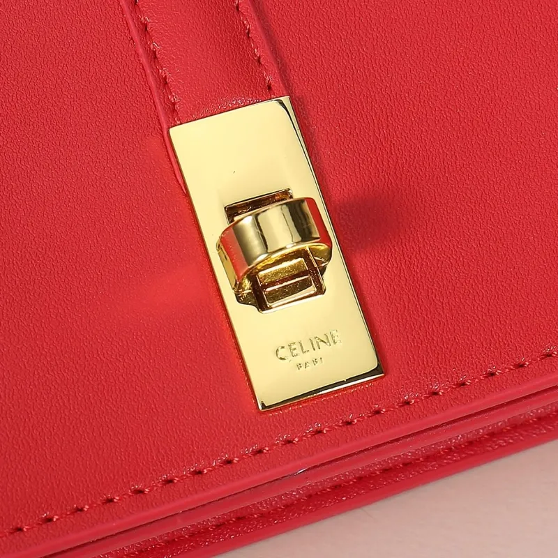 Celine Red Leather Wallet 224 - Image 6