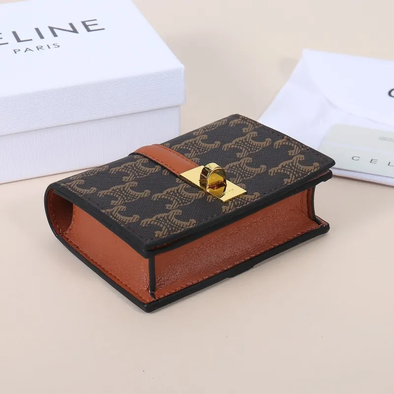 Celine Small Triomphe Brown Black Wallet - Image 3