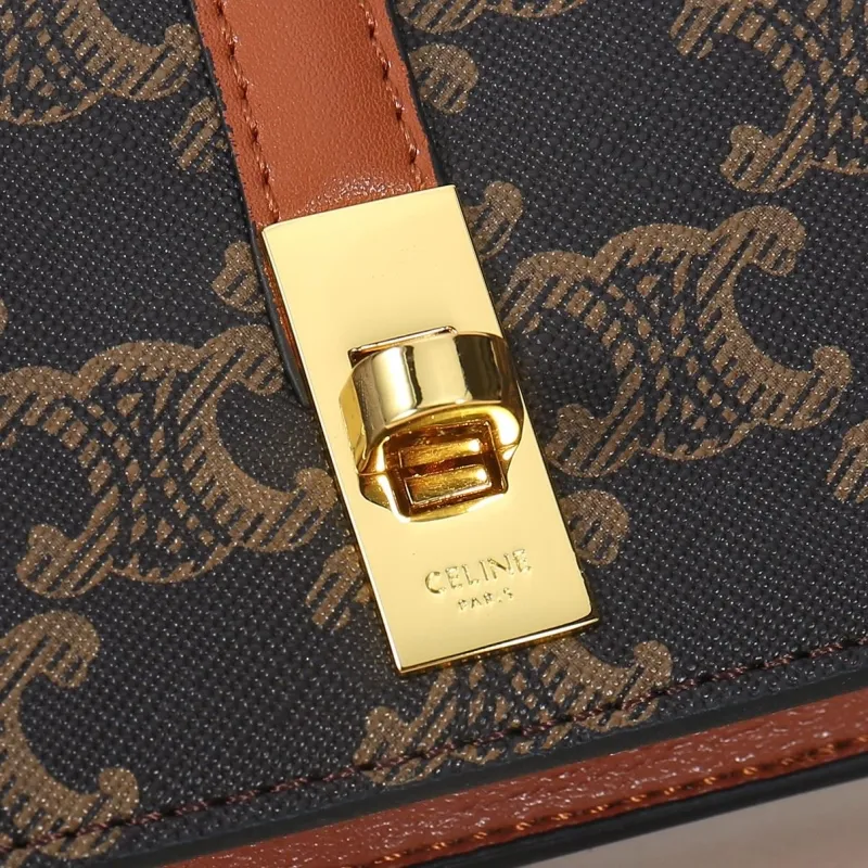 Celine Small Triomphe Brown Black Wallet - Image 4
