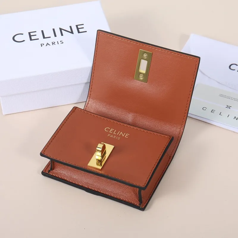 Celine Small Triomphe Brown Black Wallet - Image 5