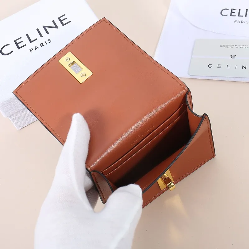 Celine Small Triomphe Brown Black Wallet - Image 6