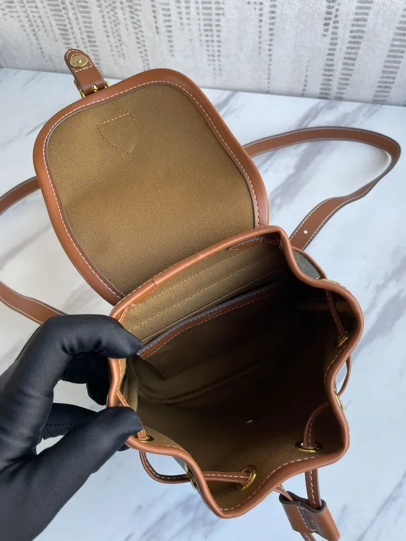 Celine Triomphe Monogram Brown Leather Backpack - Image 8