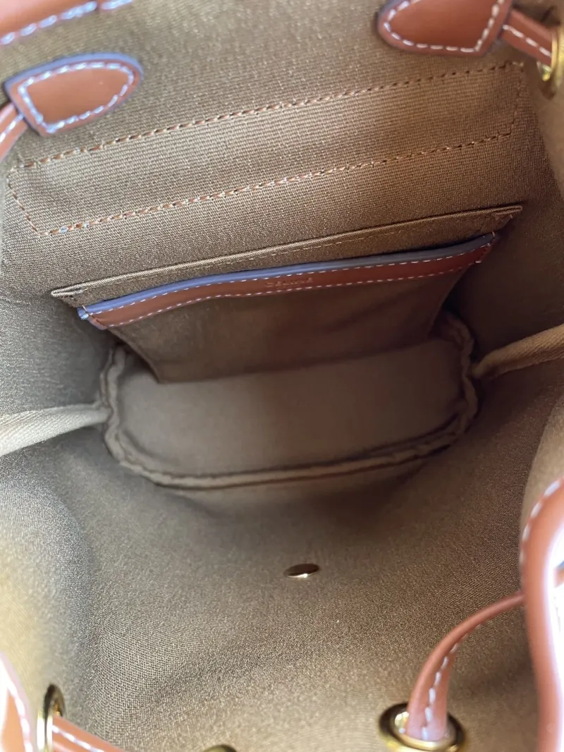 Celine Triomphe Monogram Brown Leather Backpack - Image 9
