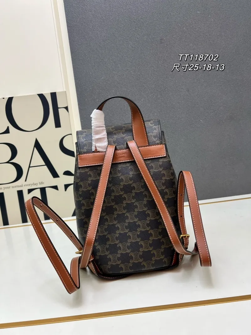 Celine TT118702 Brown Monogram Backpack Size 25-18-13 - Image 3