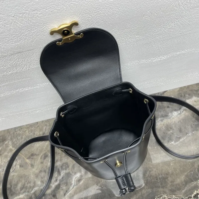 Celine Black Leather Mini Backpack - Image 8