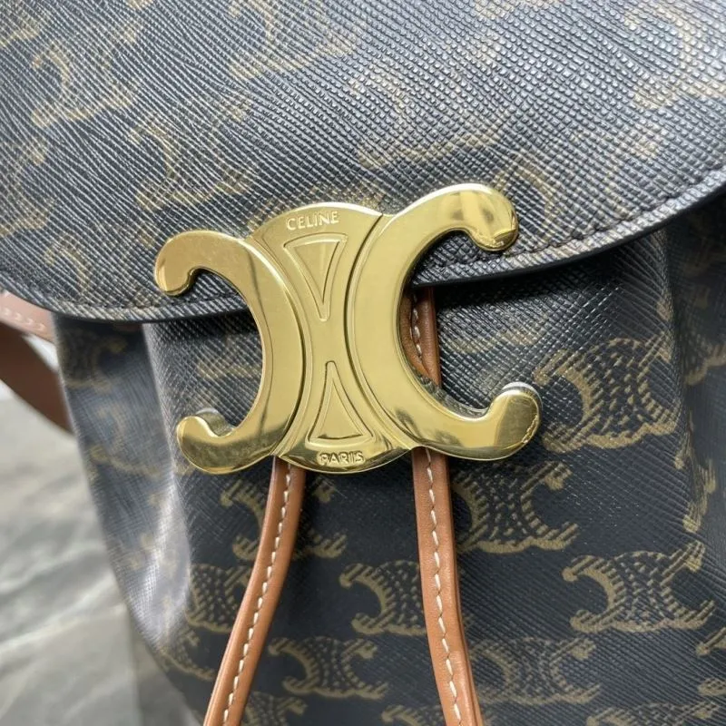Celine Triomphe Mini Dark Brown Backpack - Image 4
