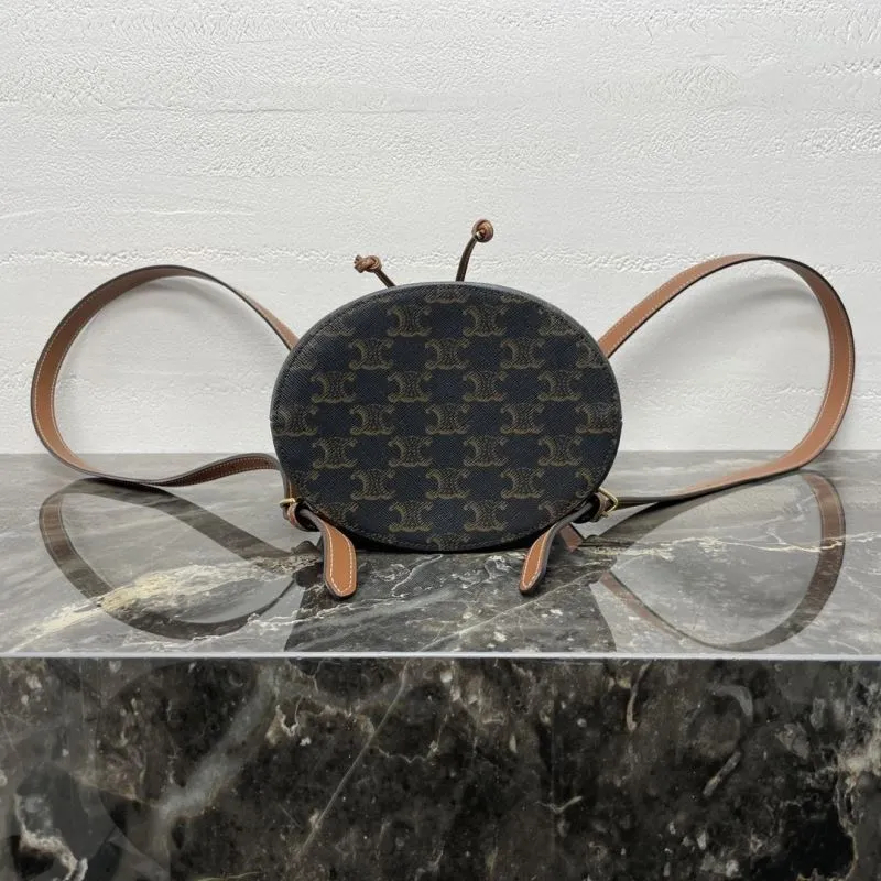 Celine Triomphe Mini Dark Brown Backpack - Image 6