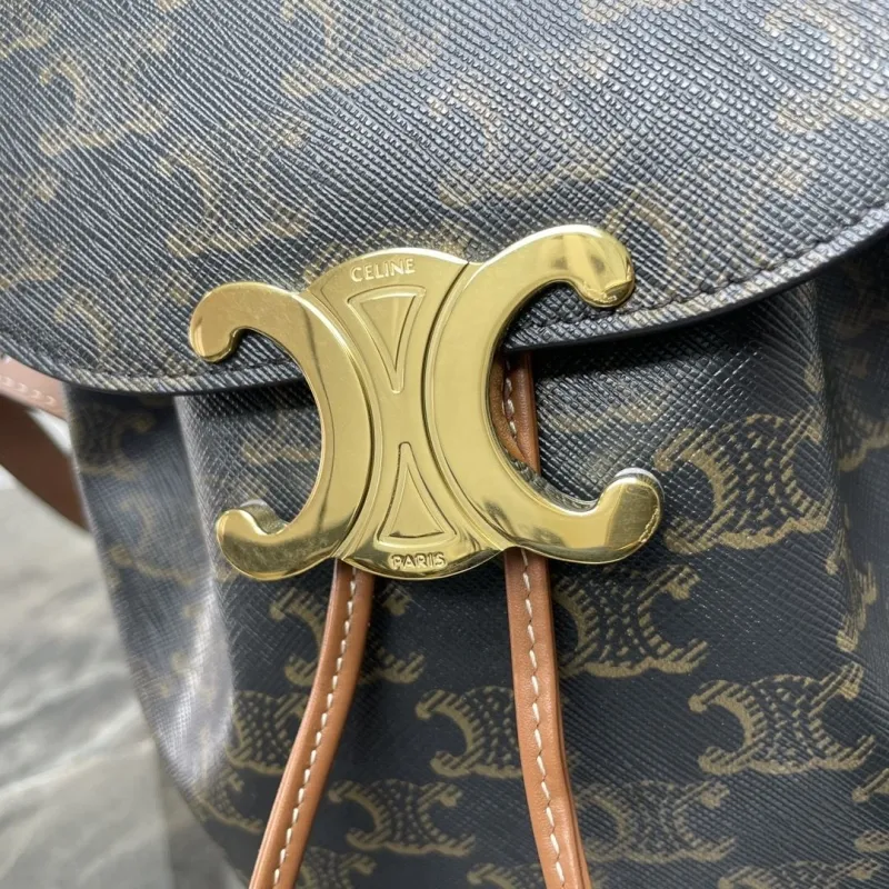 Celine Monogram Mini Backpack Black Brown - Image 4