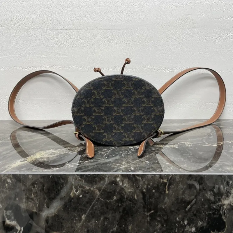Celine Monogram Mini Backpack Black Brown - Image 6