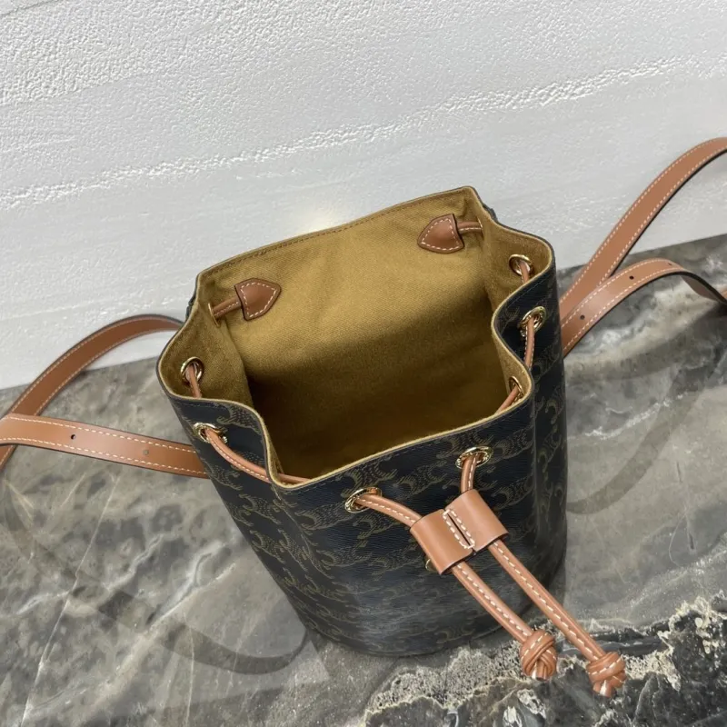 Celine Monogram Mini Backpack Black Brown - Image 8