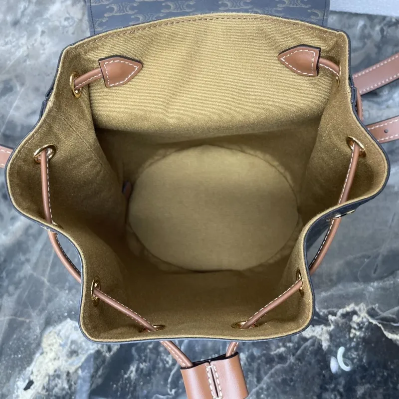 Celine Monogram Mini Backpack Black Brown - Image 9
