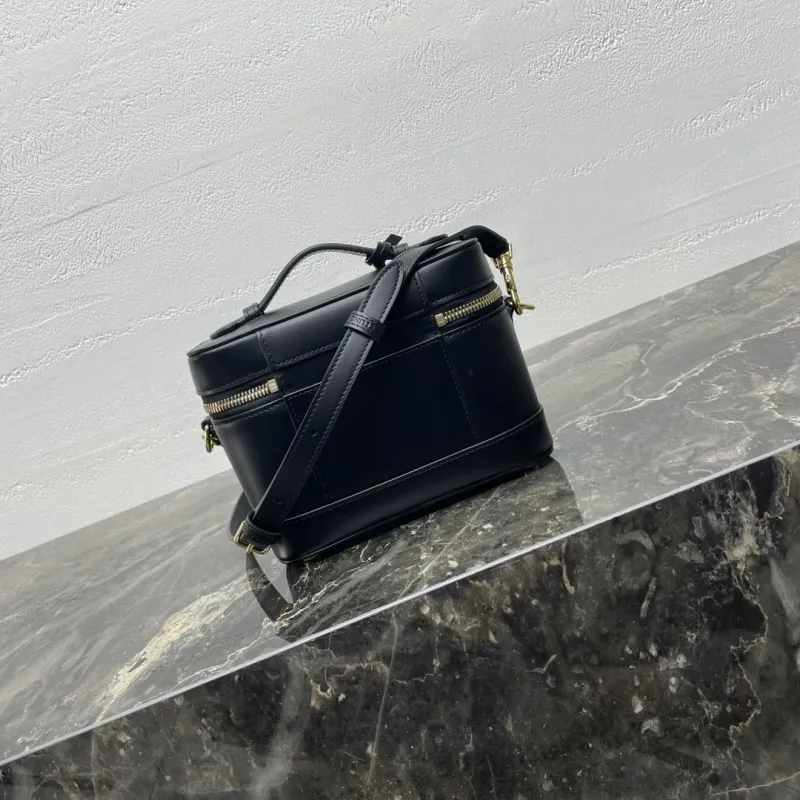 Celine Black Leather Vanity Crossbody Bag - Image 4