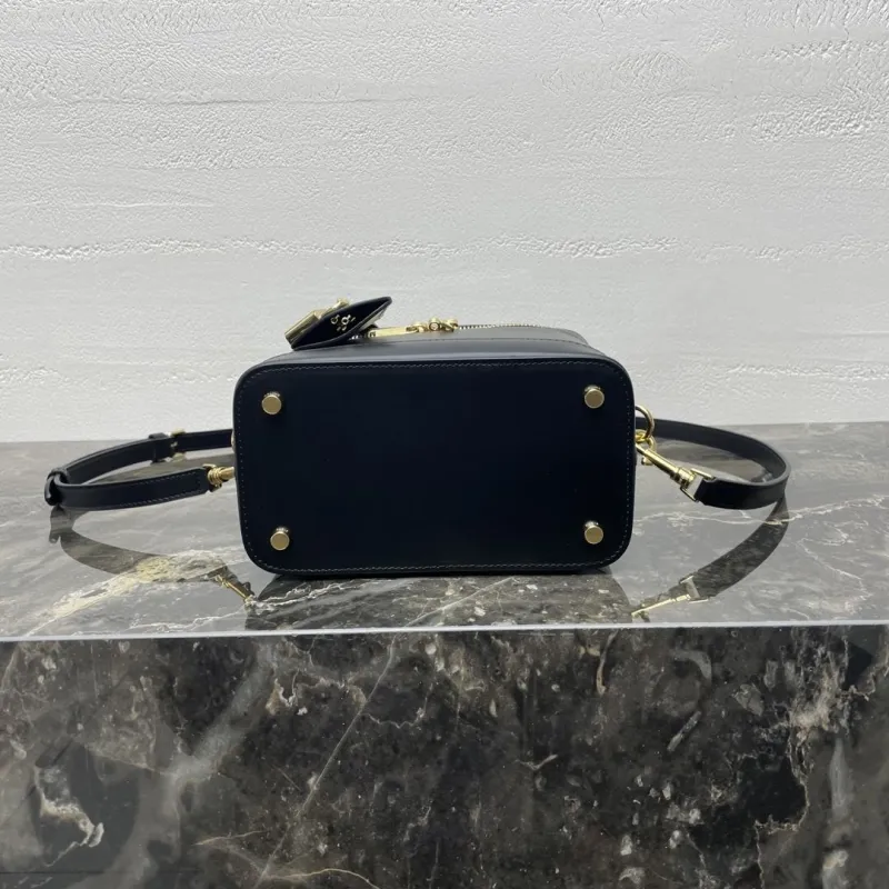 Celine Black Leather Vanity Crossbody Bag - Image 5