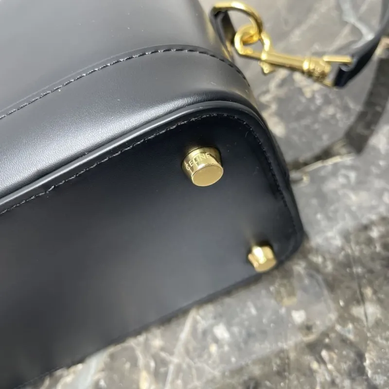 Celine Black Leather Vanity Crossbody Bag - Image 6