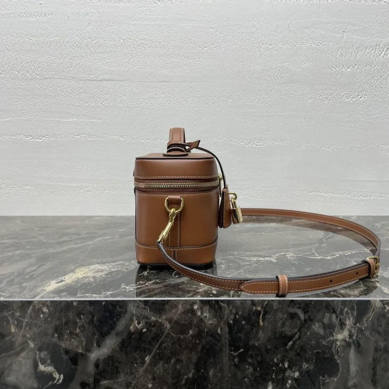 Celine Brown Leather Vanity Crossbody Bag - Image 3