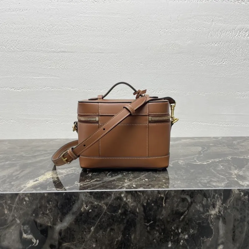 Celine Brown Leather Vanity Crossbody Bag - Image 4