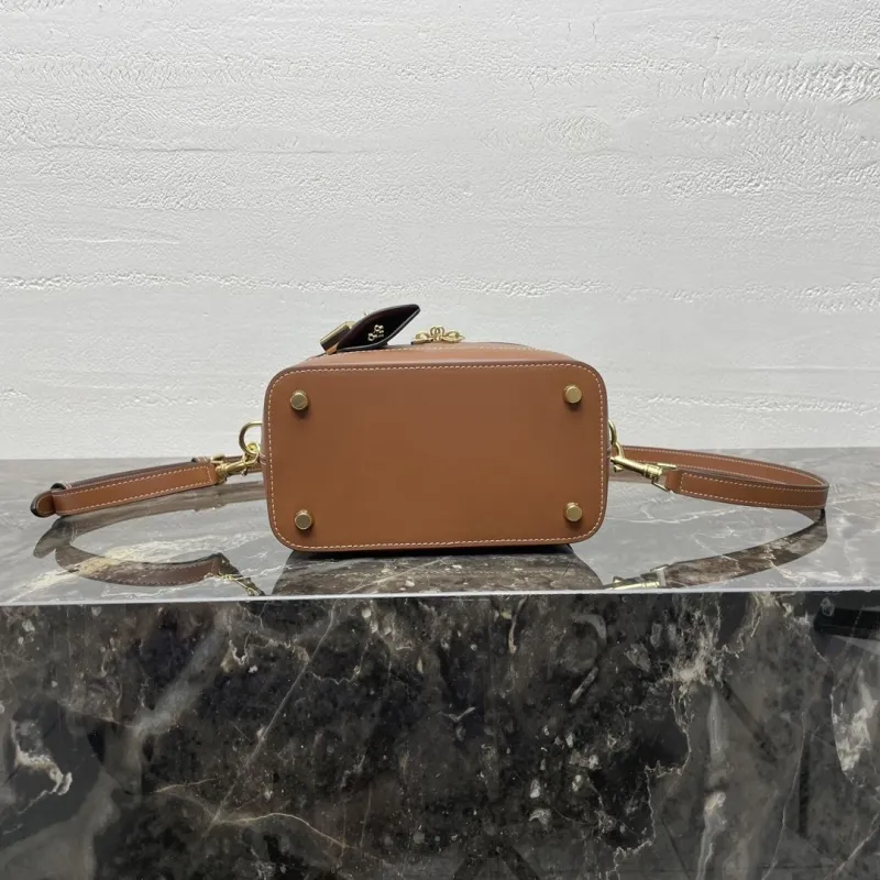 Celine Brown Leather Vanity Crossbody Bag - Image 6