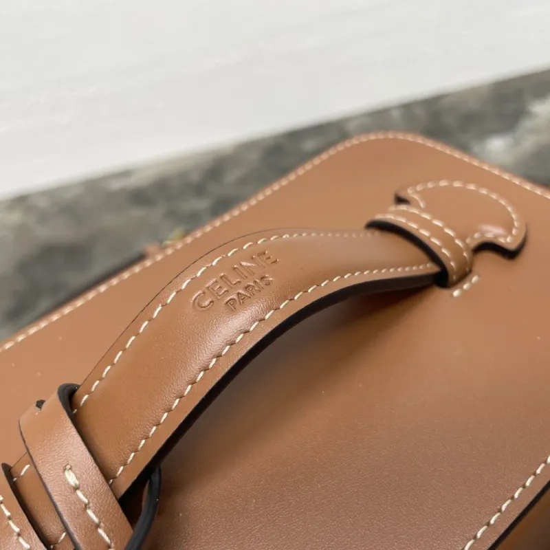 Celine Brown Leather Vanity Crossbody Bag - Image 7