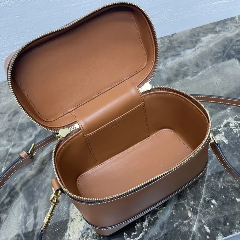 Celine Brown Leather Vanity Crossbody Bag - Image 8
