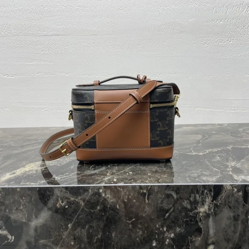 Celine Dark Brown Vanity Crossbody Cosmetic Bag - Image 4