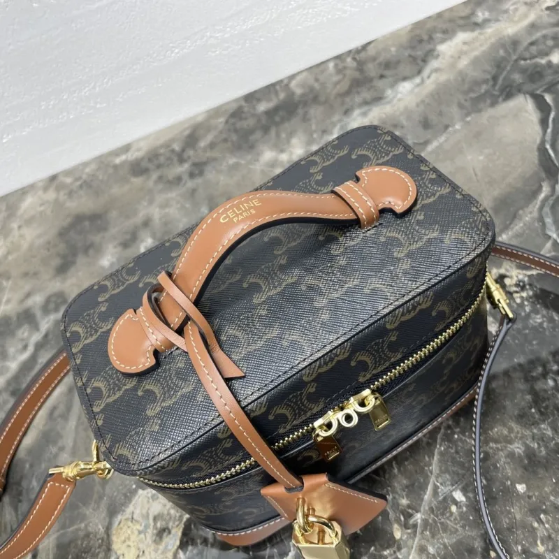 Celine Dark Brown Vanity Crossbody Cosmetic Bag - Image 5