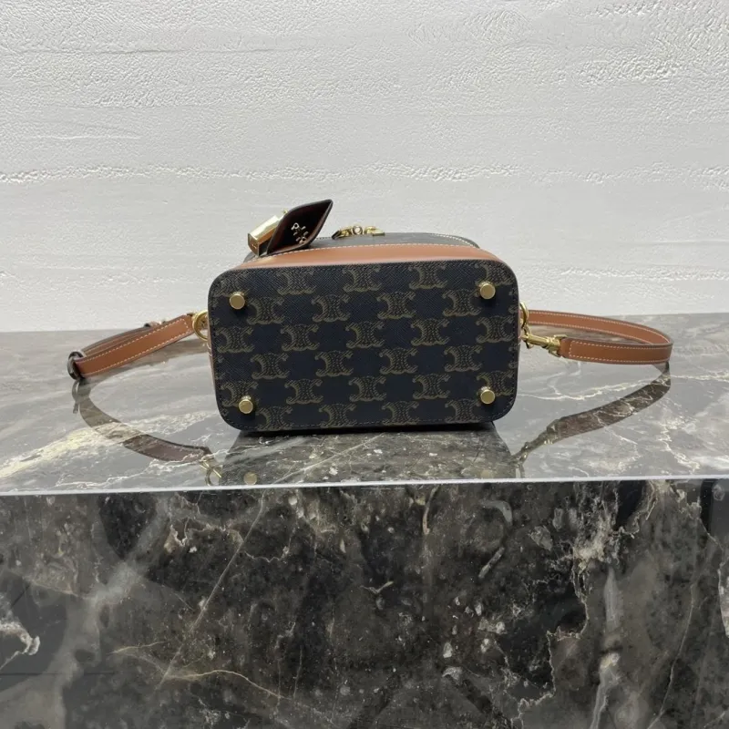 Celine Dark Brown Vanity Crossbody Cosmetic Bag - Image 6