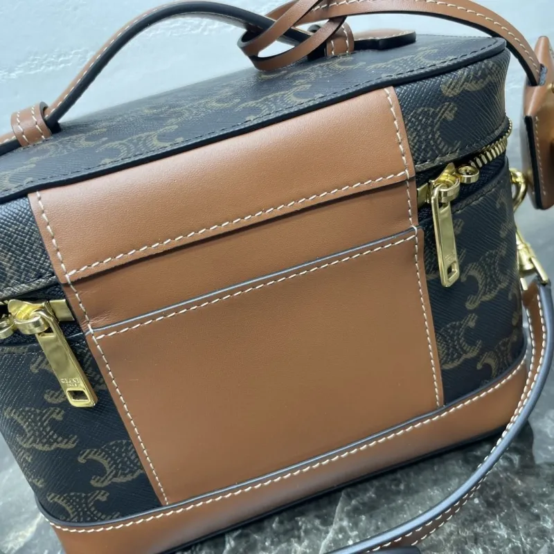Celine Dark Brown Vanity Crossbody Cosmetic Bag - Image 7