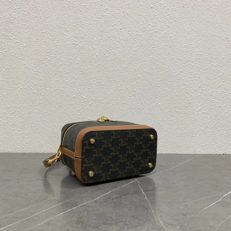 Celine Monogram Brown Cosmetic Vanity Crossbody Bag - Image 3