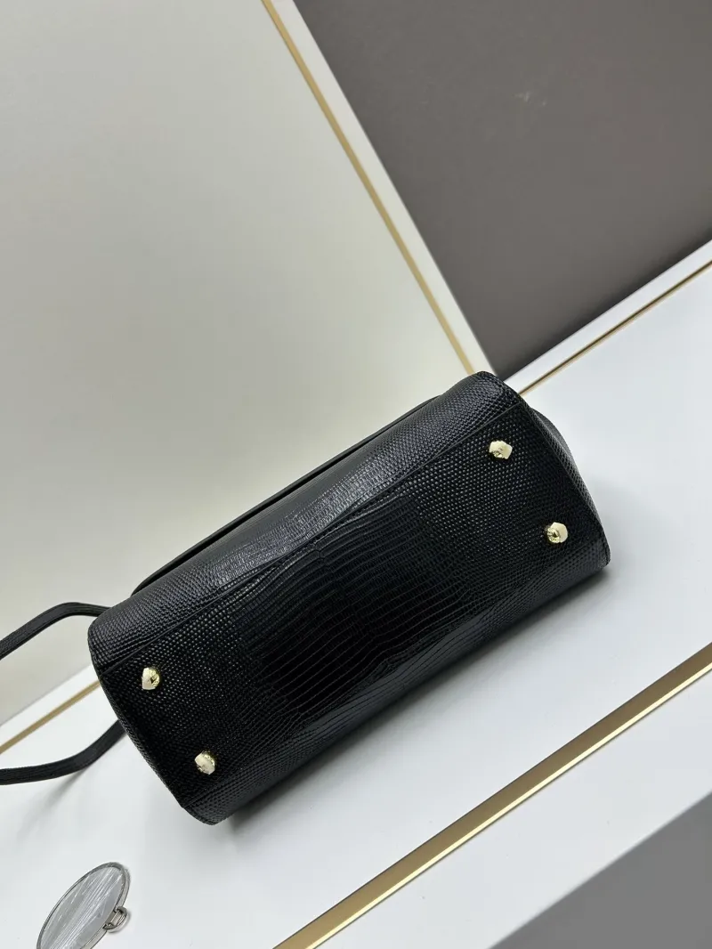 D&G Black Leather Handbag 25cm - Image 5