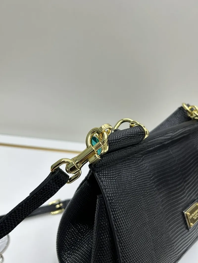 D&G Black Leather Handbag 25cm - Image 6