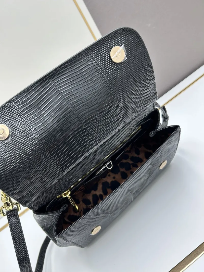 D&G Black Leather Handbag 25cm - Image 7