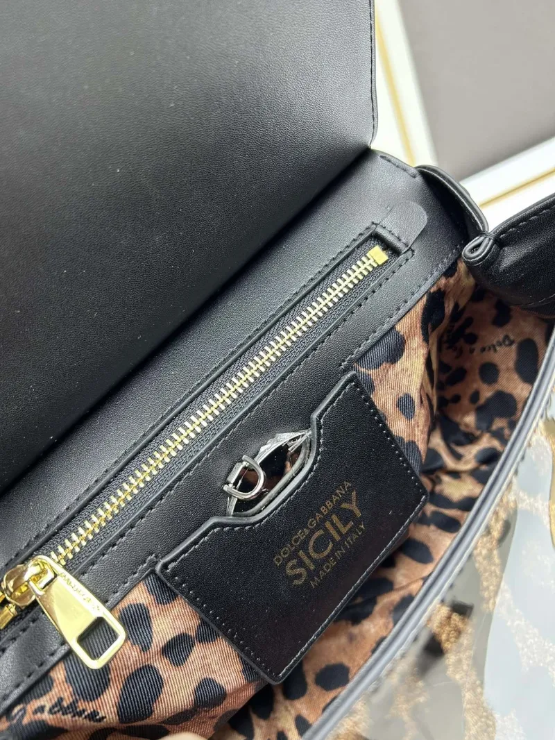 Dolce Gabbana Leopard Print Patent Leather Crossbody Handbag 25x20x12cm - Image 8