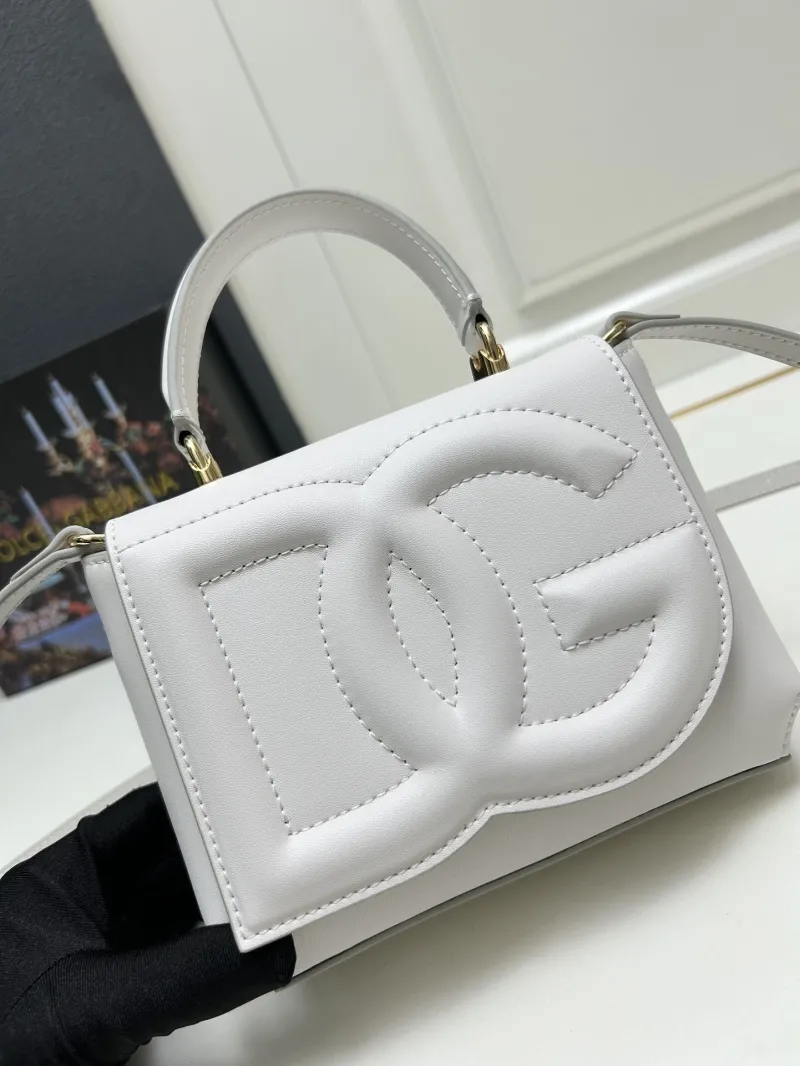 Dolce & Gabbana White Leather Crossbody Handbag Model 6658 - Image 4