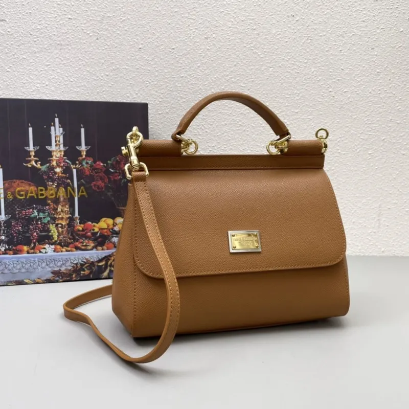 Dolce Gabbana Brown Leather Handbag 208 - Image 3