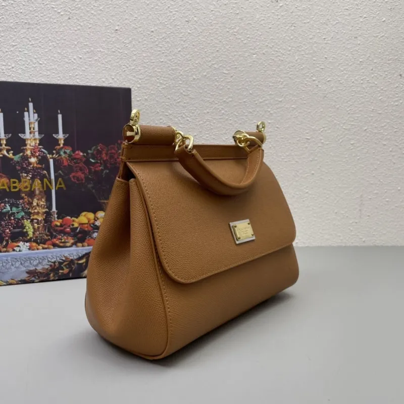 Dolce Gabbana Brown Leather Handbag 208 - Image 6