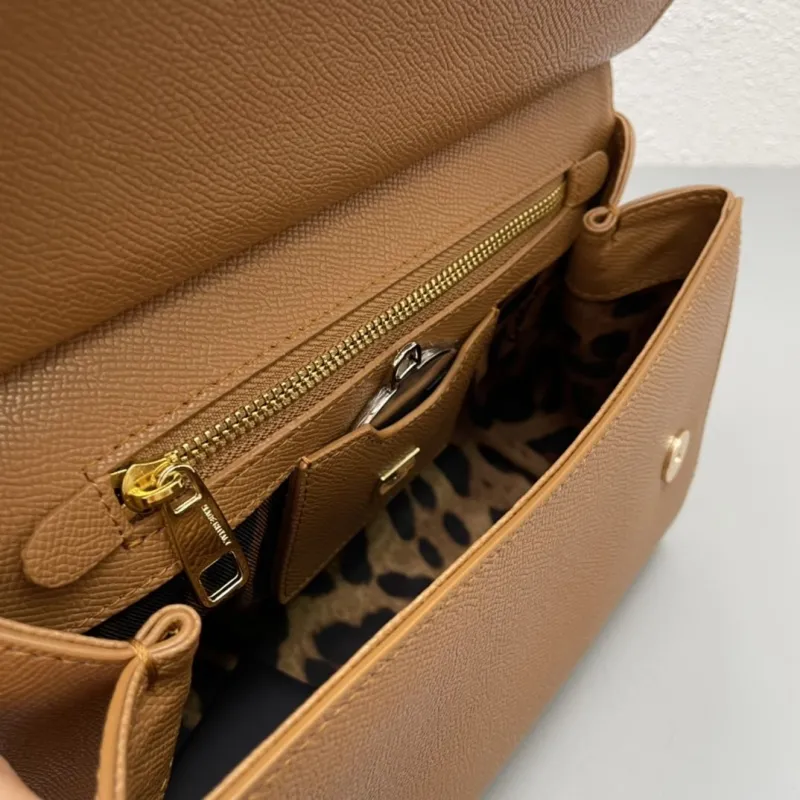 Dolce Gabbana Brown Leather Handbag 208 - Image 8