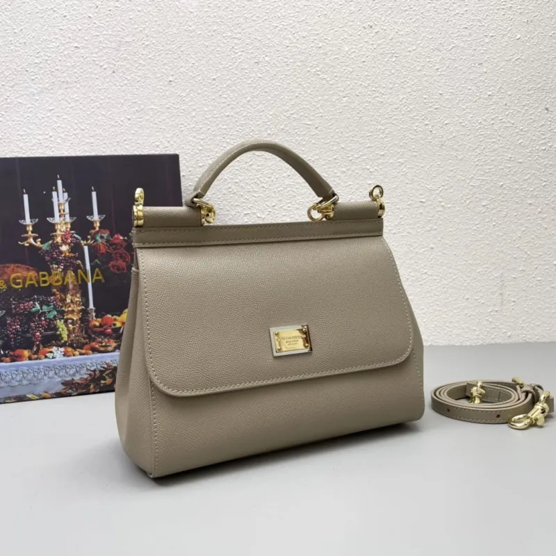 D&G Taupe Leather Handbag 215 - Image 3