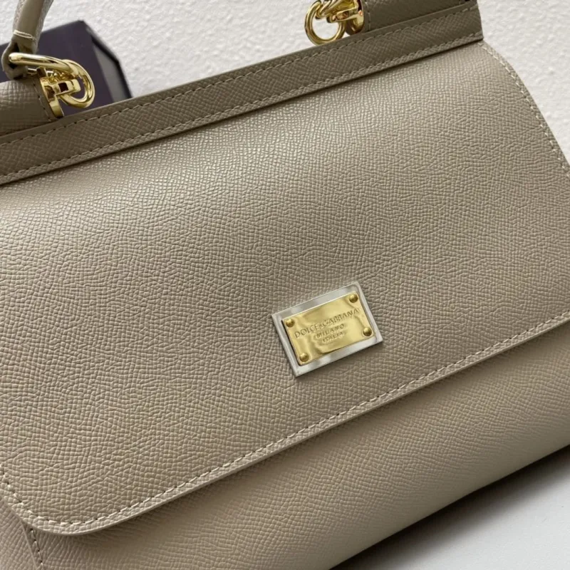 D&G Taupe Leather Handbag 215 - Image 4