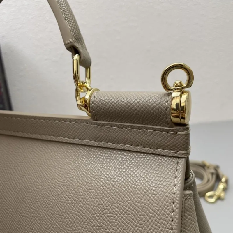 D&G Taupe Leather Handbag 215 - Image 5
