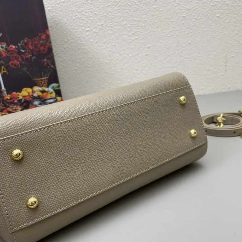 D&G Taupe Leather Handbag 215 - Image 7