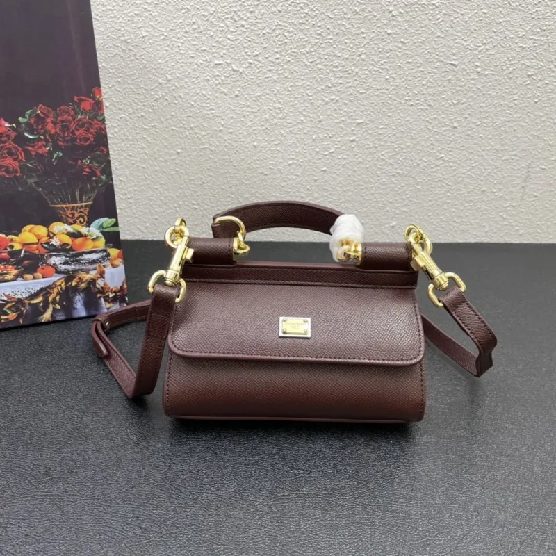 D&G Brown Leather Mini Crossbody Handbag 220