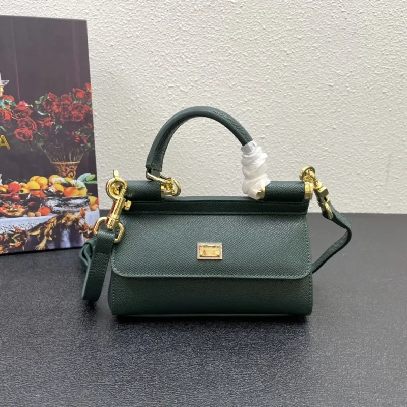D&G Dark Green Mini Top Handle Crossbody Bag 222