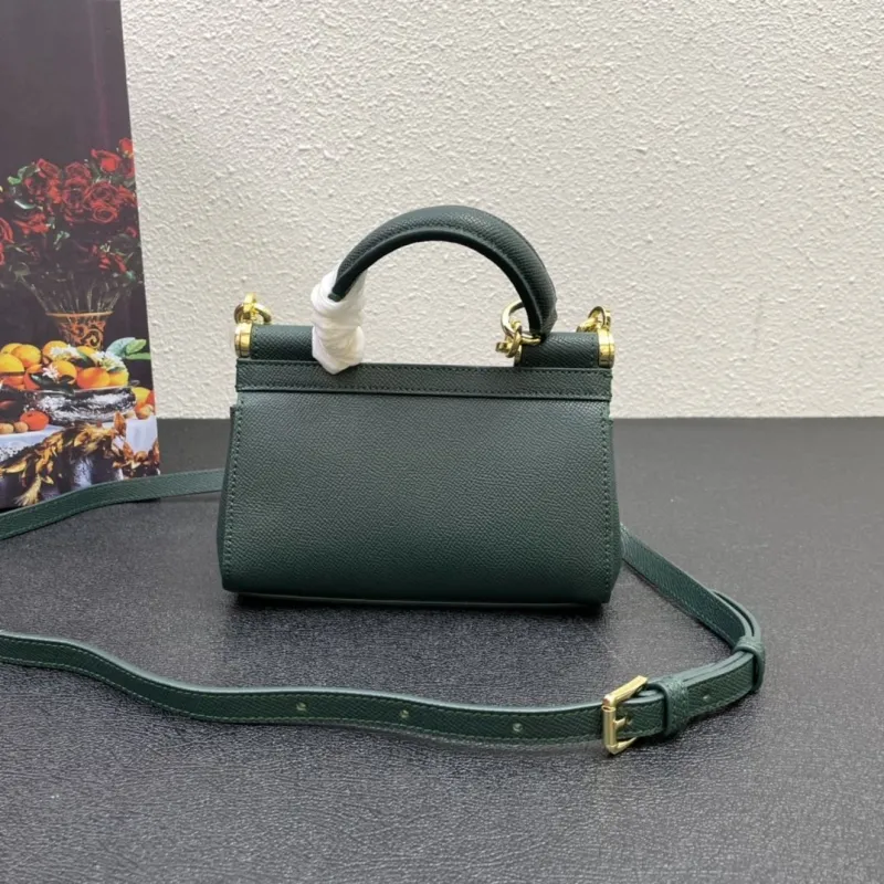 D&G Dark Green Mini Top Handle Crossbody Bag 222 - Image 3