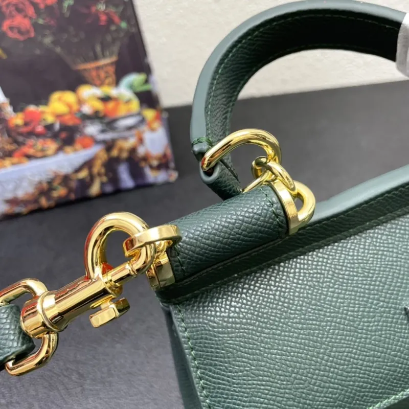 D&G Dark Green Mini Top Handle Crossbody Bag 222 - Image 6